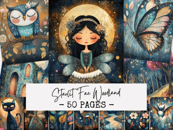 Download Starlit Fae Woodland Junk Journal Pages - Wood Collection