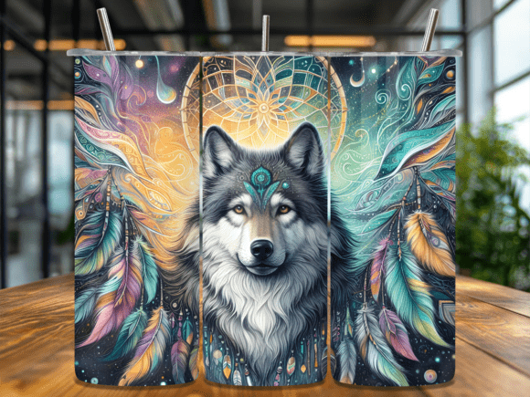Download Woodland Wolf Graphics Tumbler Wrap - Wood Collection