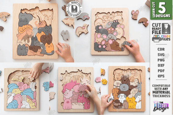 Download Wooden Animal Puzzle Laser Cut Bundle - Wood Collection