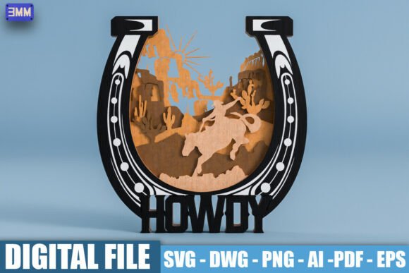 Download 3D Cowboy Horseshoe Sign SVG DXF - Dxf Collection