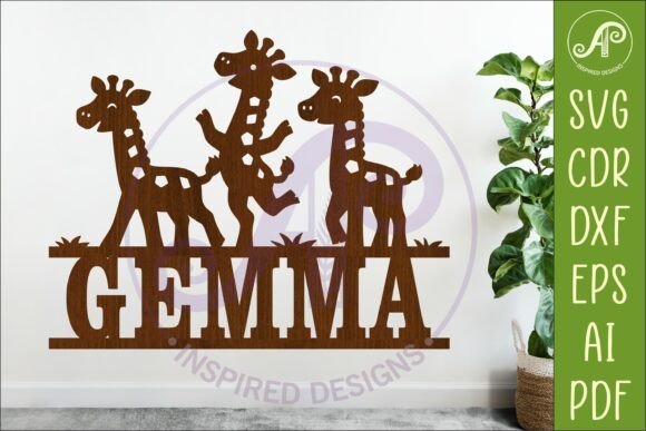 Download Cute Giraffe Name Sign SVG, Baby Giraffe - Giraffe name sign Collection
