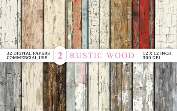Download Rustic Wood Digital Paper Background - Wood Collection