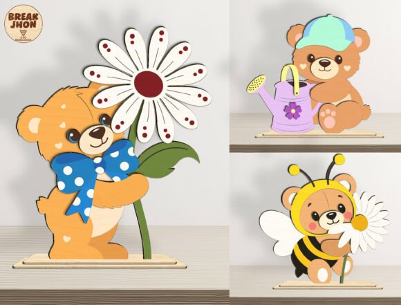 Download Spring Bear 3D Layered SVG Bundle - Spring Collection