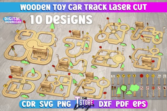 Download Wooden Toy Car Track Bundle | Road Model - Wood Collection
