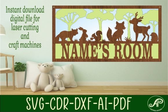 Download Woodland 3 Layer Name Sign SVG File - Wood Collection