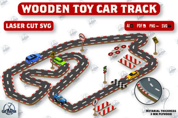 Download Wooden Toy Car Track Laser Cut SVG - Wood Collection