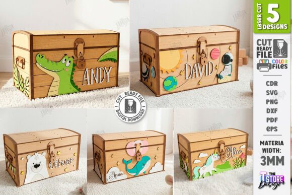 Download Wooden Kids Treasure Chest Laser Cut Set - Wood Collection