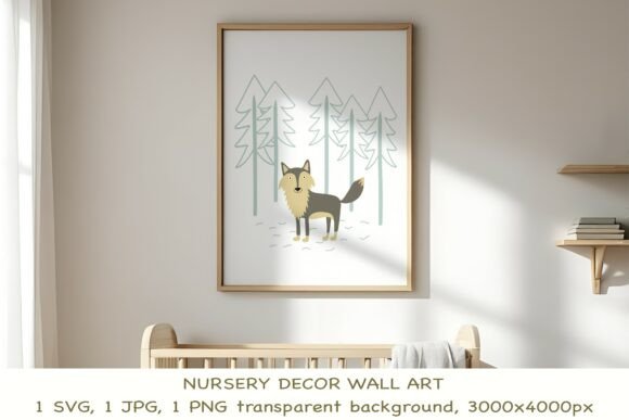 Download Woodland Wolf Forest Nursery Art SVG PNG - Wood Collection