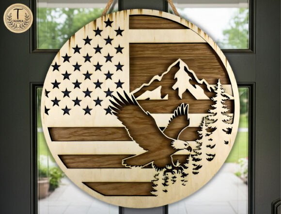 Download USA Wooden Door Sign SVG - Wood Collection