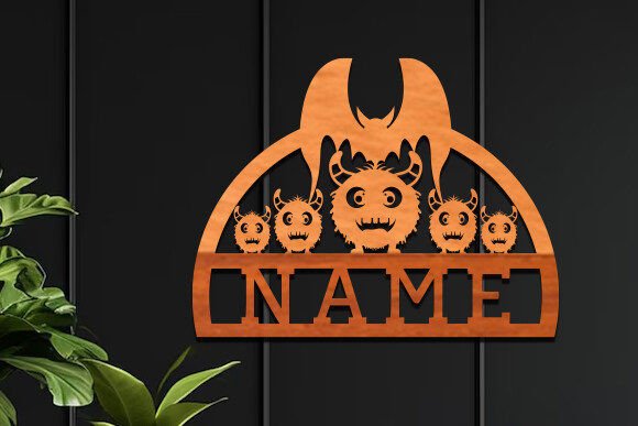 Download Cute Monster Laser Cut Name Sign SVG - Laser cut name sign Collection