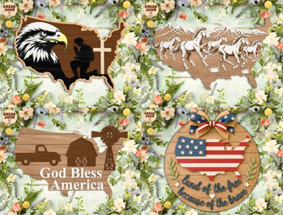 Download American Map Wood Sign SVG Bundle - Wood Collection