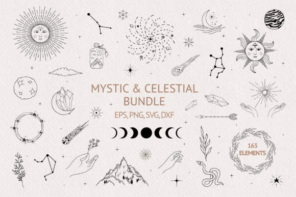 Download Hand Drawn Mystic &amp; Celestial Bundle - Premium Resources