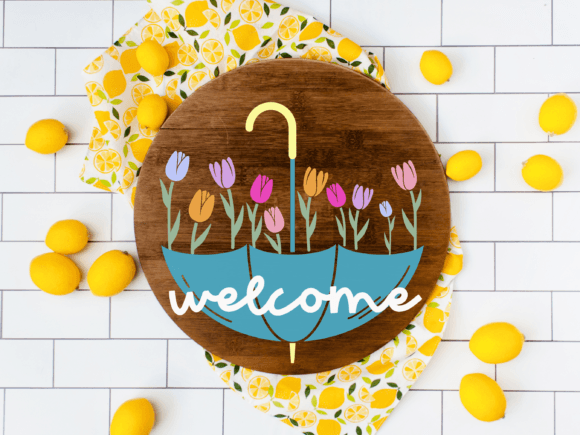 Download Spring Welcome Round Door Hanger Svg - Spring Collection