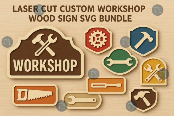 Download Laser Cut Custom Workshop Wood Sign SVG - Wood Collection