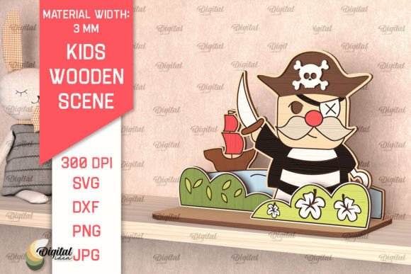 Download Pirate SVG. Kids Wooden Scene Laser Cut - Wood Collection