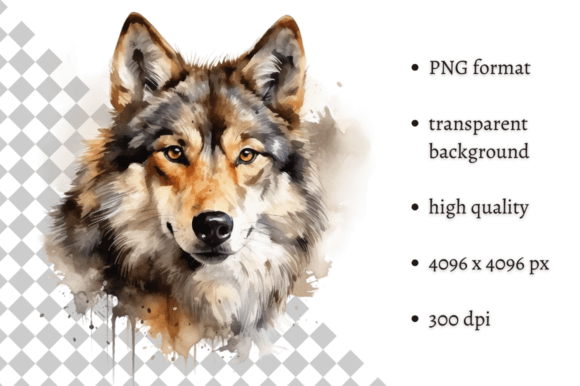 Download Watercolor Woodland Wolf PNG Clipart - Wood Collection