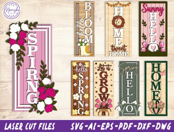 Download Spring Porch Sign Laser Cut SVG Bundle - Spring Collection