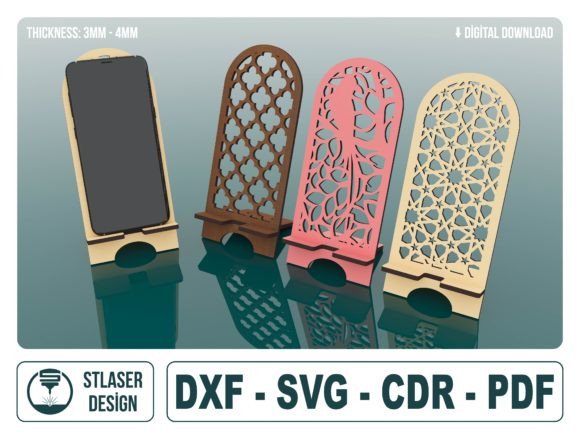 Download Wooden Phone Stand Laser Cut Templates - Wood Collection
