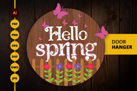 Download Hello Spring Round Door Hanger - Spring Collection