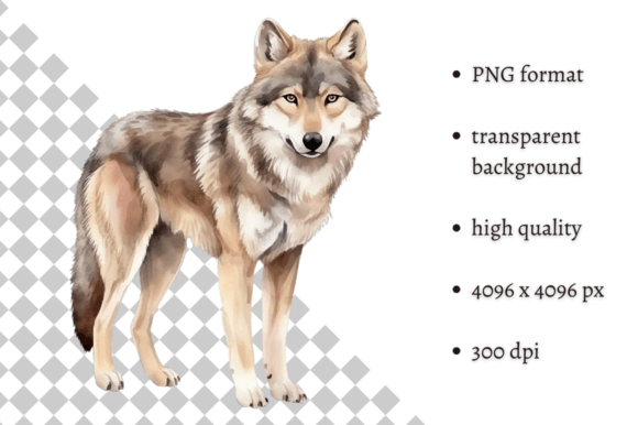 Download Watercolor Woodland Wolf PNG Clipart - Wood Collection