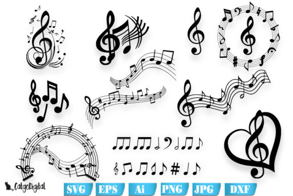Download Music Notes Silhouettes SVG Files - Premium Resources